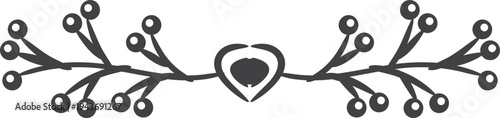 Vector heart branch border decoration