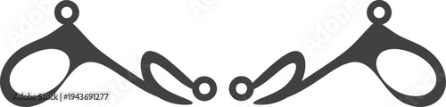 Set of 2 black scissors vector icons