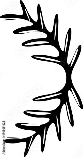 Black vector thorn branch illustration