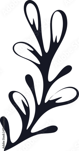 Black seaweed vector illustration