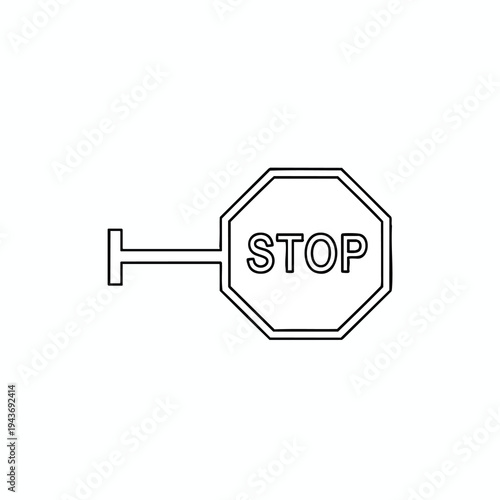 Octagonal stop sign with a horizontal bar and the word "STOP" in capital letters