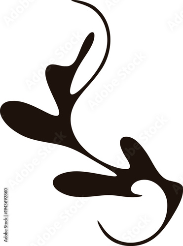 Vector abstract black antlers silhouette