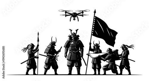 Samurai Warriors with Drone: Ancient Tradition Meets Modern Technology