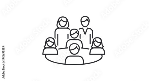 Group of People Sitting Around Conference Table.
