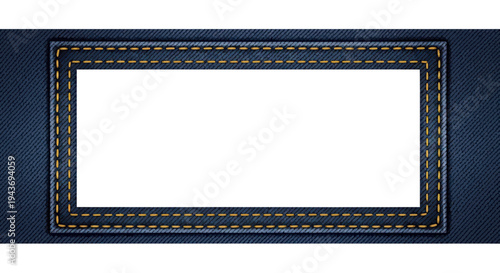 Denim Jeans Frame with Blank White Space for Text and Design