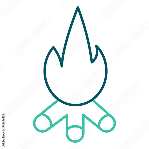 Bonfire Line Art Icon