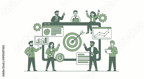 Teamwork and Strategy for Business Goal Achievement.