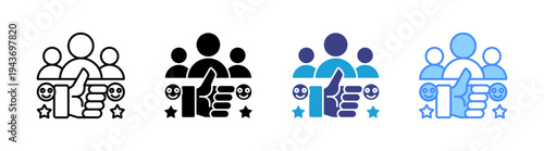 Satisfaction icon set multiple style collection