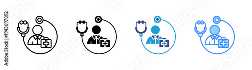 Paramedic icon set multiple style collection