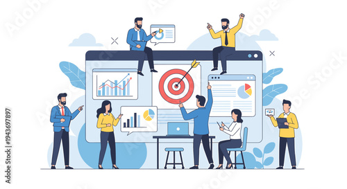 Teamwork and Strategy for Business Success and Goal Achievement.