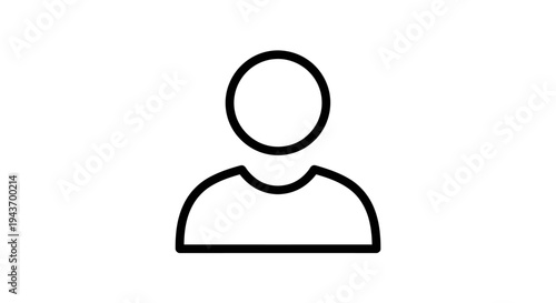 Simple Outline Icon of a Person Silhouette.