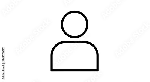 Simple Outline Icon of a Person Silhouette.