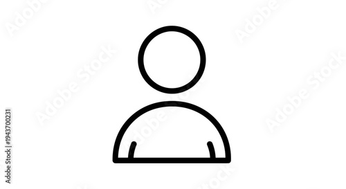 Simple Outline Icon of a Person Silhouette.