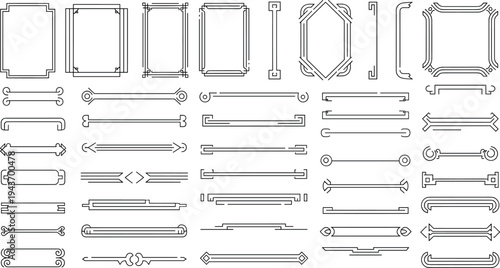 Vintage vector label set with decorative frames, floral ornaments, ribbons, arrows, and retro design elements for web and graphic design use