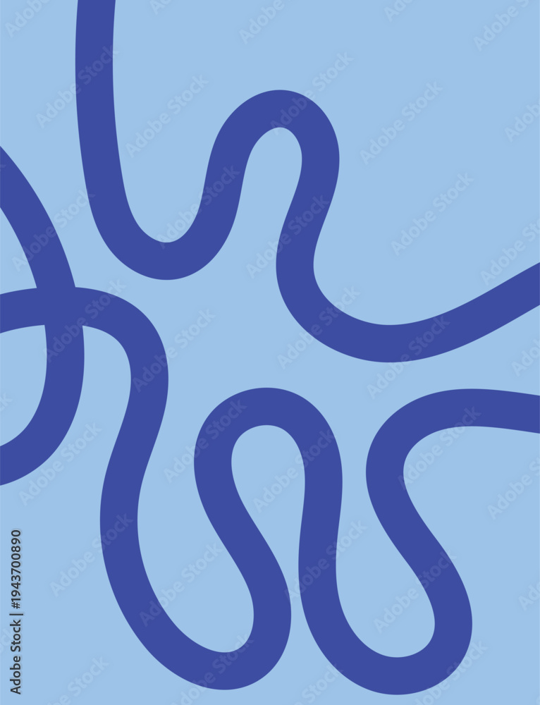 Obraz premium Blue Wavy Abstract Background with Organic Shapes