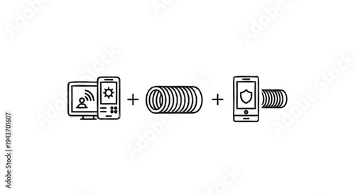 Technology connection and data transfer concept illustration.