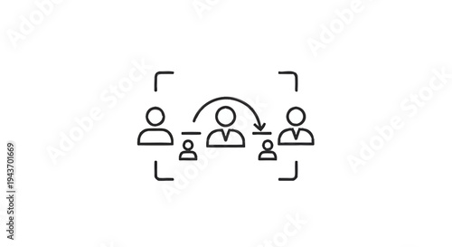 Teamwork and Collaboration Icon Representing People Interaction.