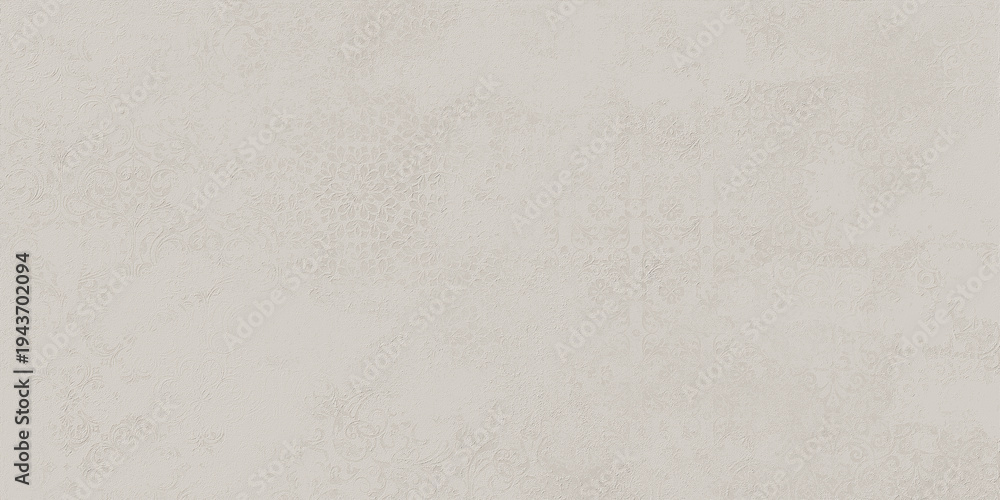 Fototapeta premium Subtle beige embossed ornamental texture with vintage floral damask relief creating an elegant classic wallpaper background