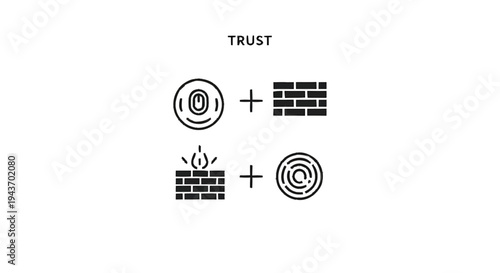 Visual representation of trust through symbolic imagery and text.