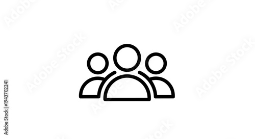 Simple Line Art Icon Representing a Group of People.
