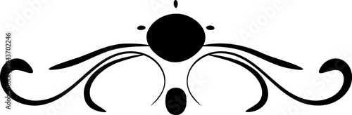 Black ornamental design element vector
