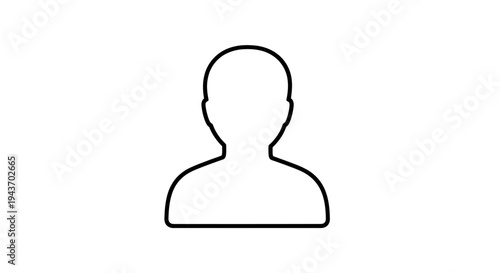 Simple Outline Icon of a Person Silhouette.