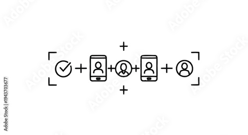 User Interface Icons Representing Social Media Connections and Technology.