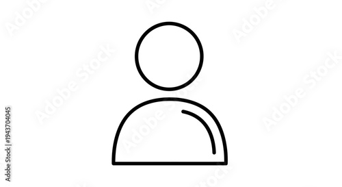 Simple Outline Icon of a Person Silhouette.