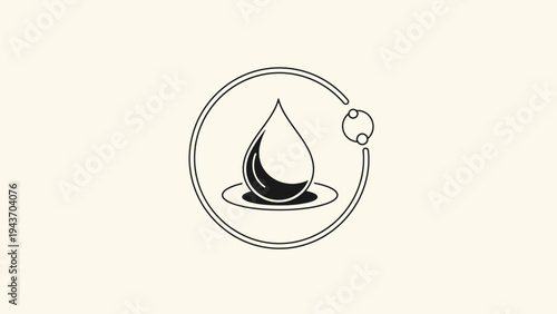 Water Drop Icon Symbol Representing Purity and Nature.
