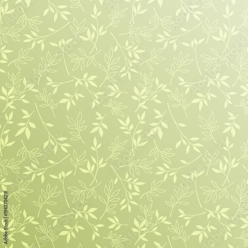 葉のついた小枝・シームレスパターン