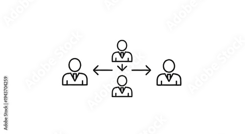 Teamwork and Collaboration Network Diagram Icon.