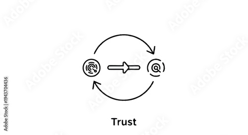 Trust and Relationship Cycle Icon with Arrows.