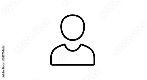 Simple Outline Icon of a Person Silhouette.