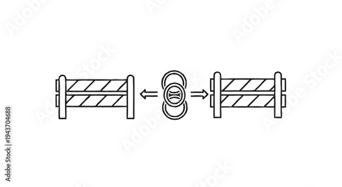 Two industrial winches with a central connection mechanism.