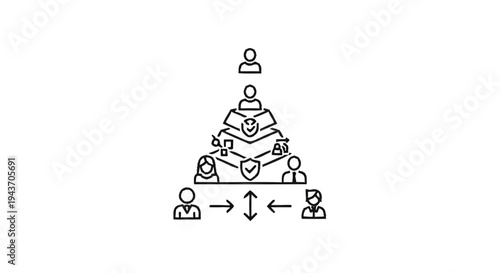 Teamwork and Collaboration Network Structure Icon.