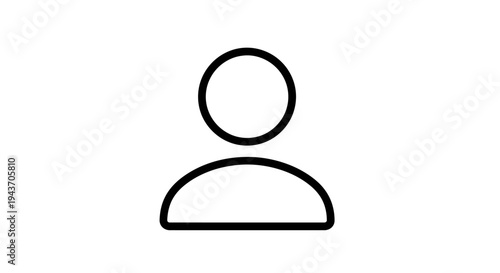 Simple Outline Icon of a Person Silhouette.