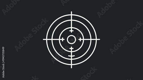 White crosshair target symbol on a dark background.