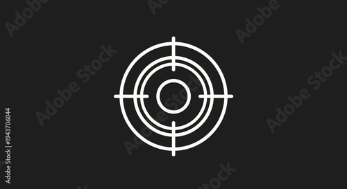 White crosshair target symbol on a dark background.