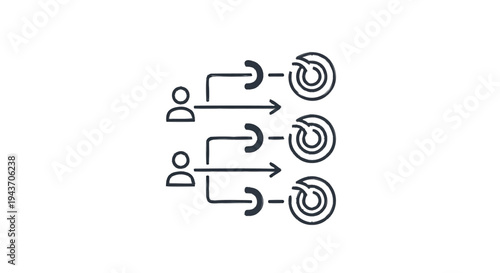 Teamwork and Goal Achievement Strategy Icon.