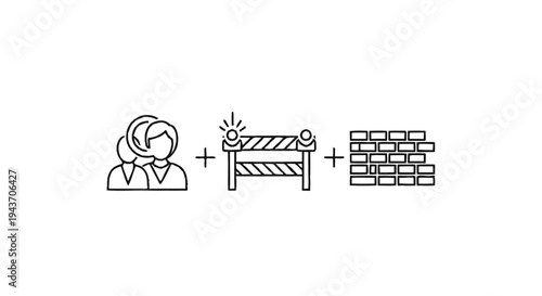 Teamwork and Obstacles Leading to a Brick Wall.