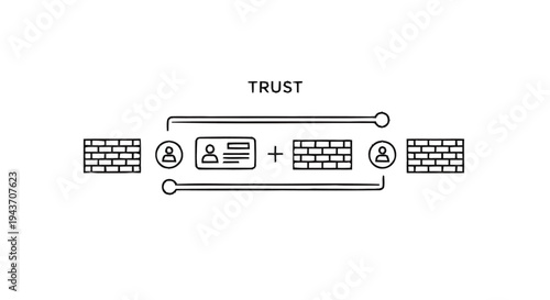 Trust between two individuals represented by icons and data.
