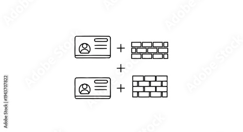 Two Identical Business Cards Placed Next to Brick Wall Illustrations.