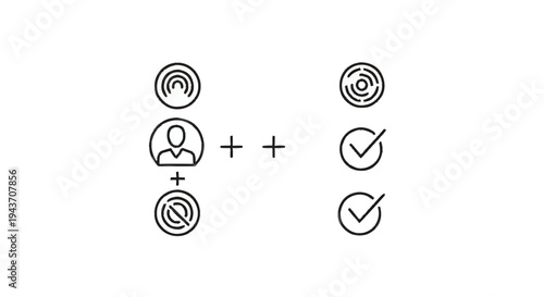 User profile with network connection and verification icons.