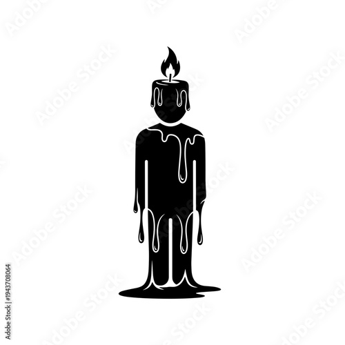 black silhouette of a person burning like a candle symbolizing emotional burnout stress concept mental health concept  