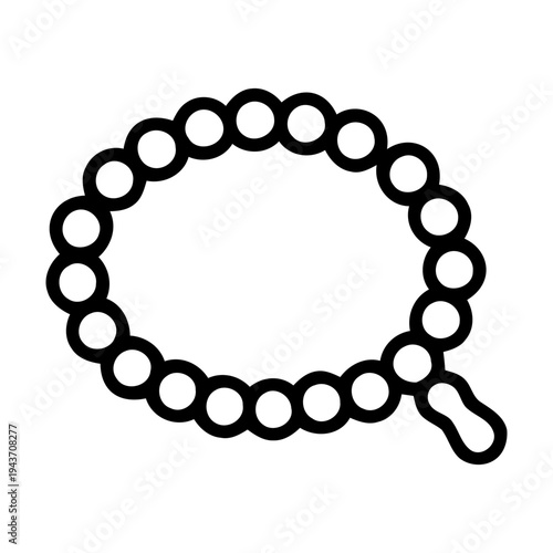 Islamic Prayer Beads Tasbih for Counting Supplication Line Icon
