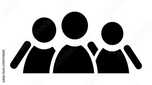 Community or Teamwork Group People Icon Silhouette
