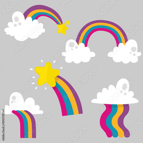 Pacote design arco-íris vetor