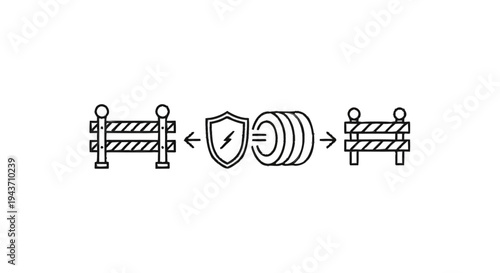 Tire Protection Shield Between Two Barriers.