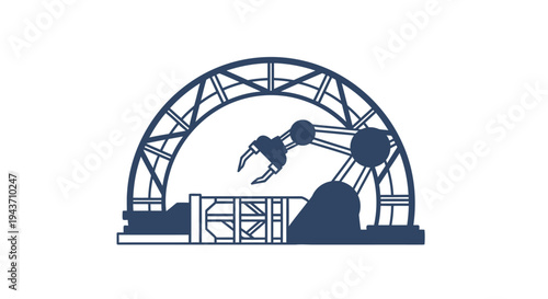 Thrilling Amusement Park Ride in Motion.