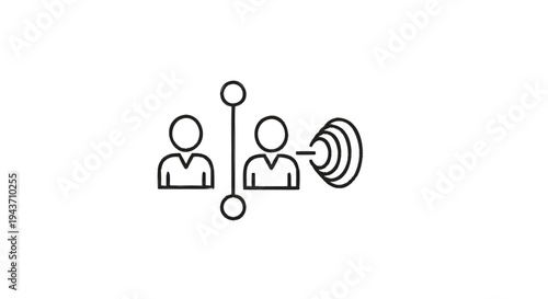 Two people communicating with sound waves between them.